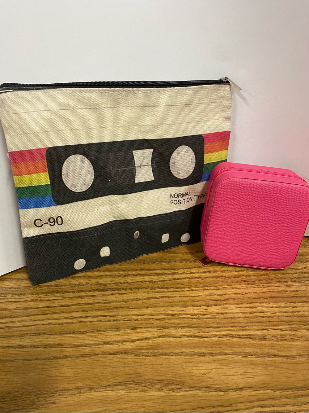 Pink Jewelry Case and Retro Cassette Pouch Set
